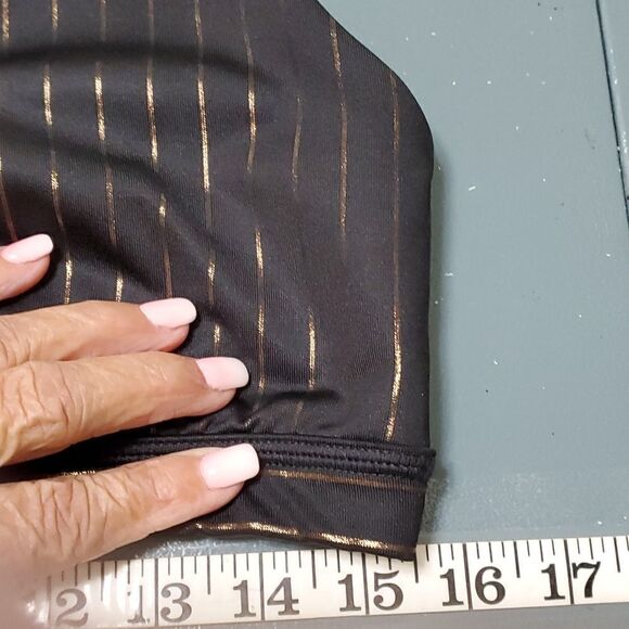 Bathing suit top. Black with gold striped. By Joy Lab..Extra Large. - Picture 3 of 7